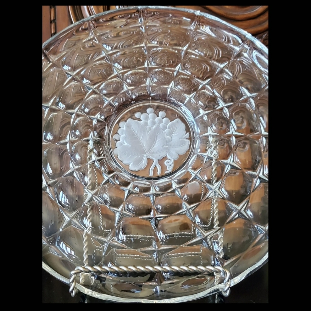 Vntg "Constellation Grape Clear" 13" Platter by Indiana Glass - Picture 5 of 9